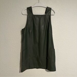Maeve Olive Green Leather Top